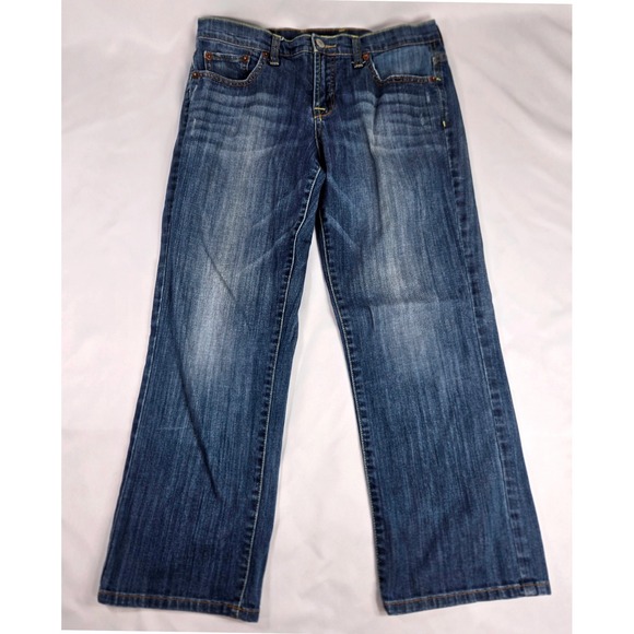 Lucky Brand Easy Rider Crop Boot Jeans‎ Womens Size 6/28 Blue Denim Distressed - Picture 1 of 10